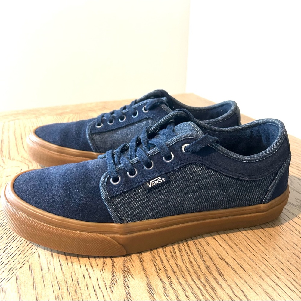 Vintage VANS Denim Suede Skate Shoes Size 9 Skate Board Vietnam 721356 Old